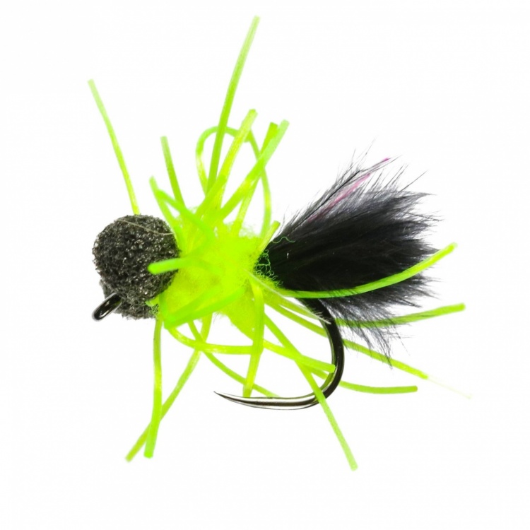 Caledonia Flies Black Cat Thing Booby Barbless #12 Fishing Fly